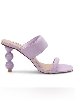 Seven New York Lilac Beaded-Heel Double-Strap Mules